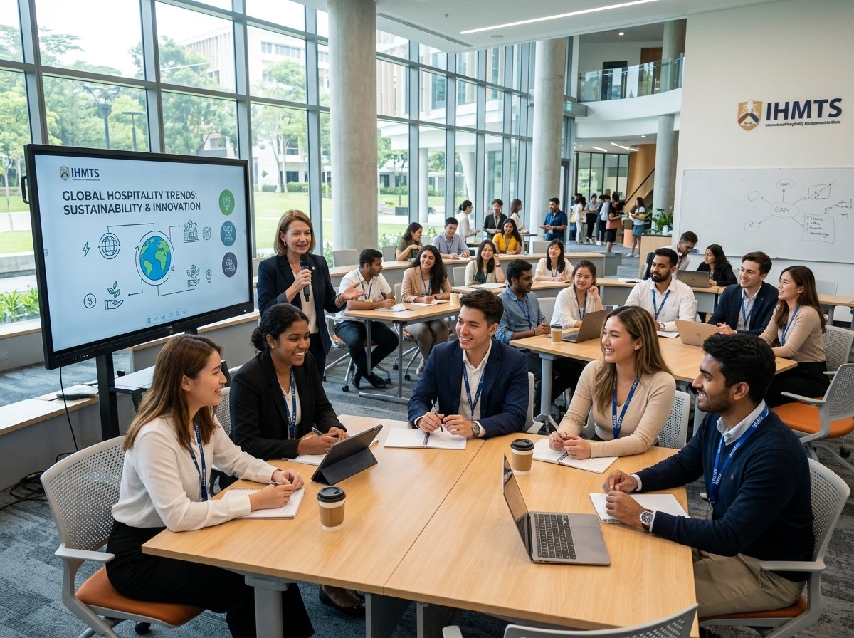 Students in an international hospitality diploma lecture room